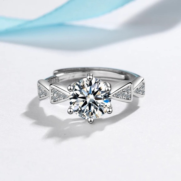 S925 Sterling Sliver Adjustable Ring for women - Picture 3 of 8